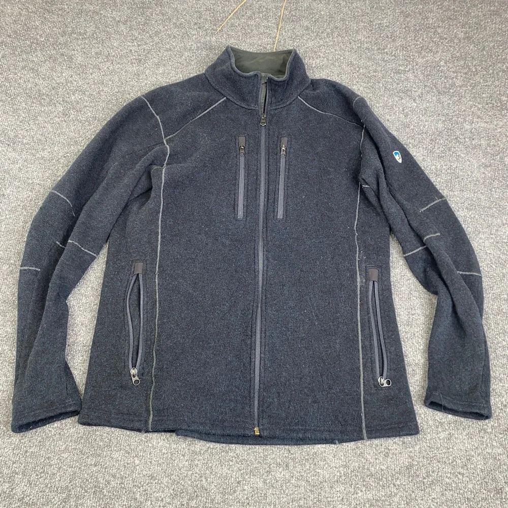 KUHL Interceptr Full Zip Fleece Jacket Blue Heather 3183 Mens Large